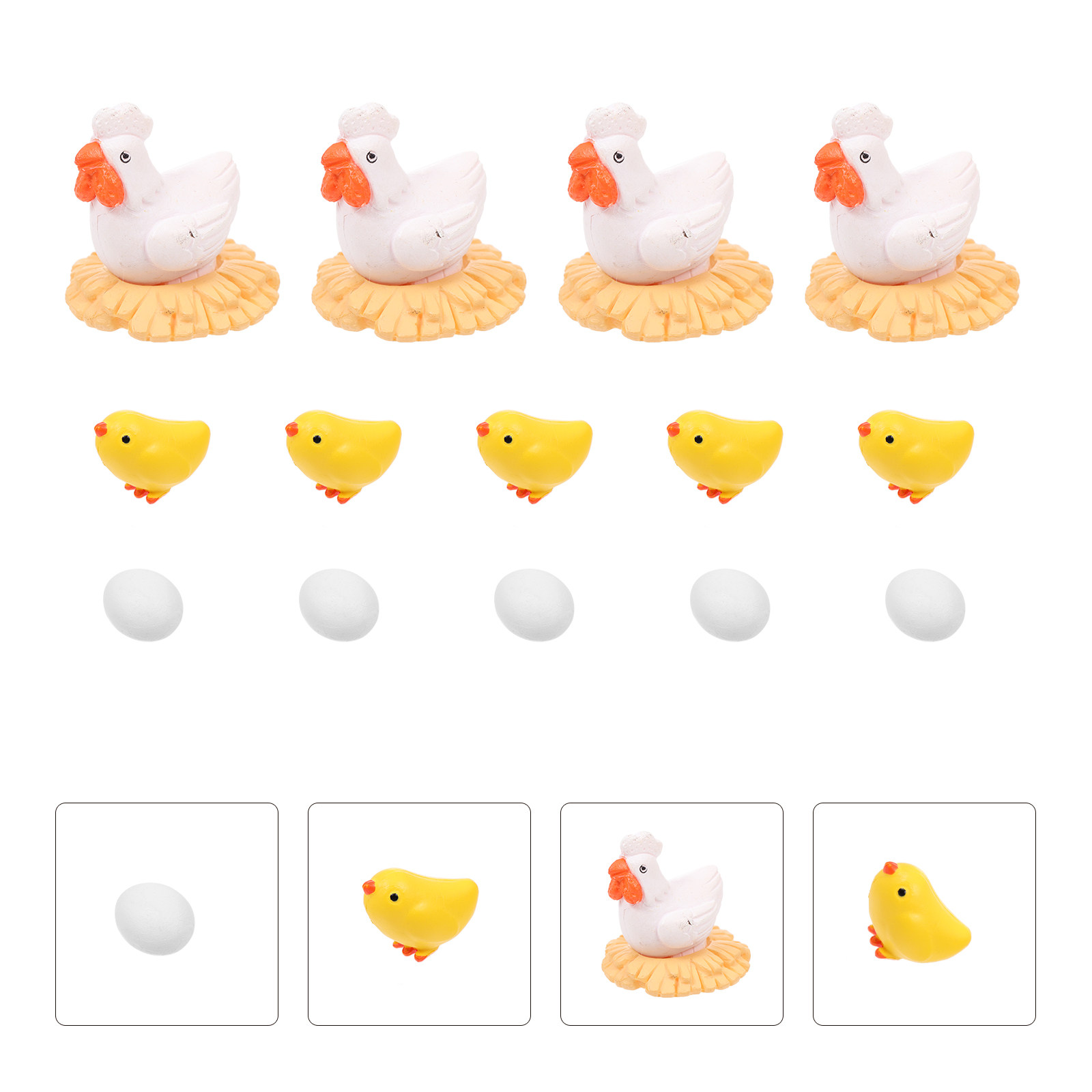 Bonsai Garden Layout - 14Pcs Mini Chick Shape Micro Landscape