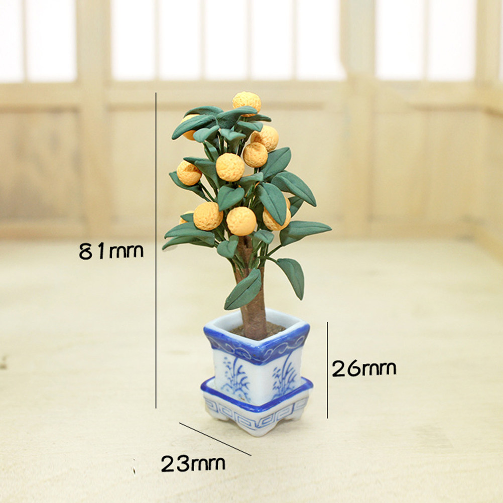 Mini Orange Potted Plant Ceram - Bonsai Garden Layout 评论和价格