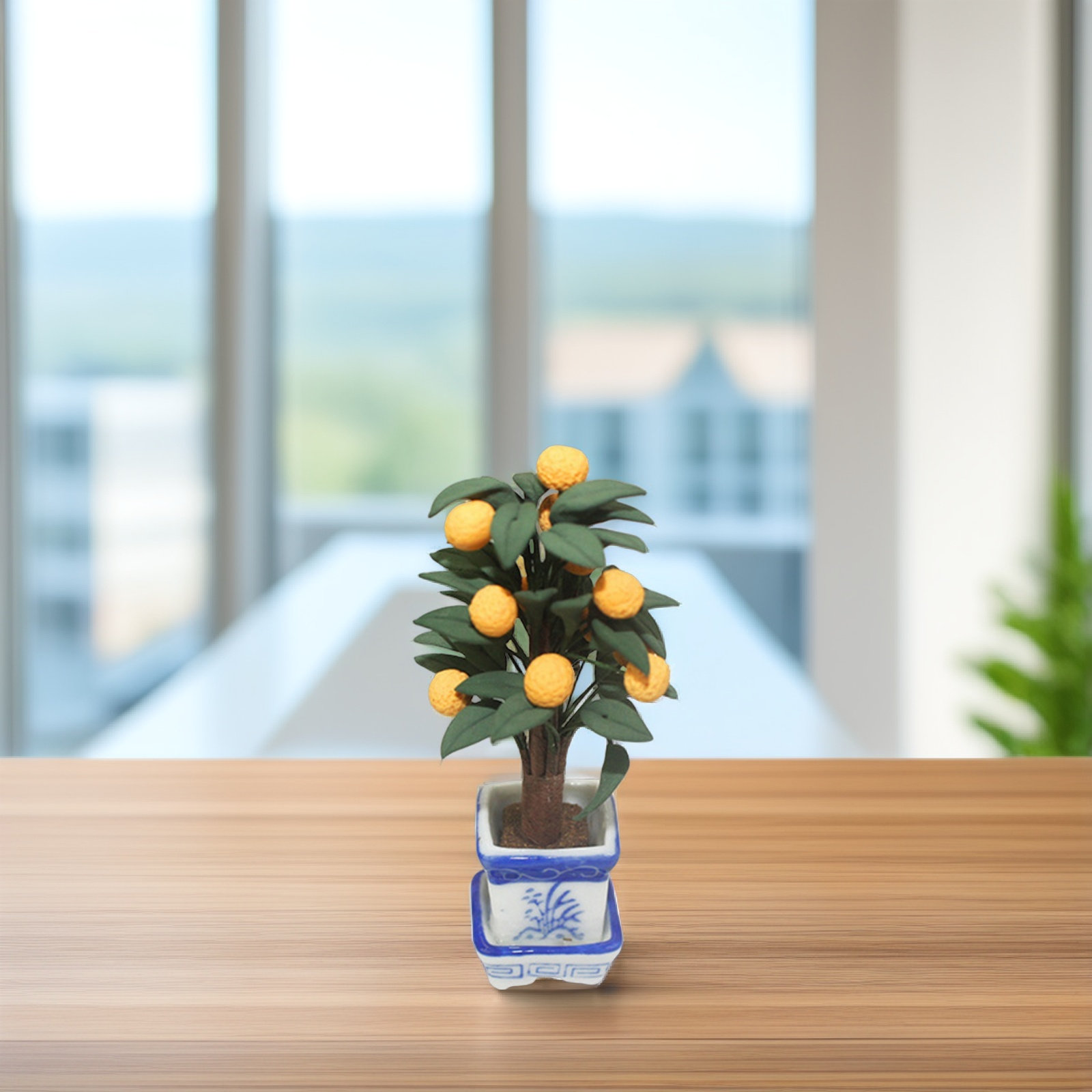 Mini Orange Potted Plant Ceram - Bonsai Garden Layout 评论和价格