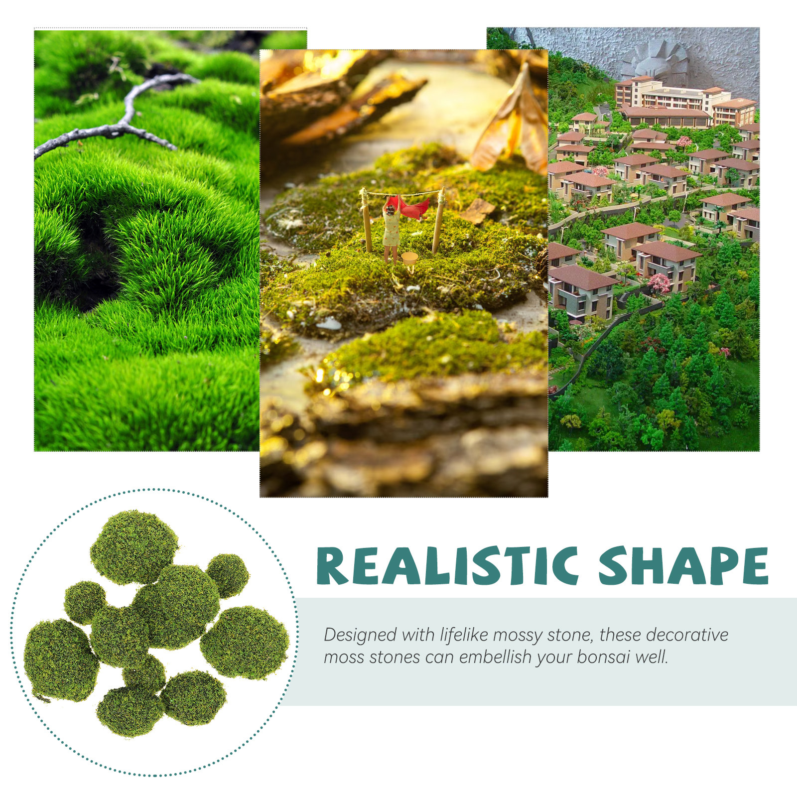 12Pcs Artificial Mossy Stone R - Bonsai Garden Layout 评论和价格