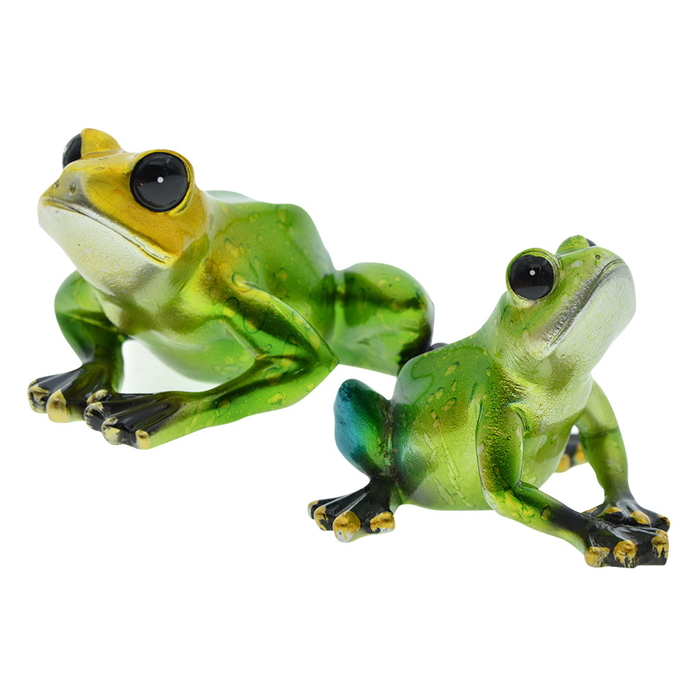 1Pair Frog-Shape Resin Ornamen - Bonsai Garden Layout 评论和价格