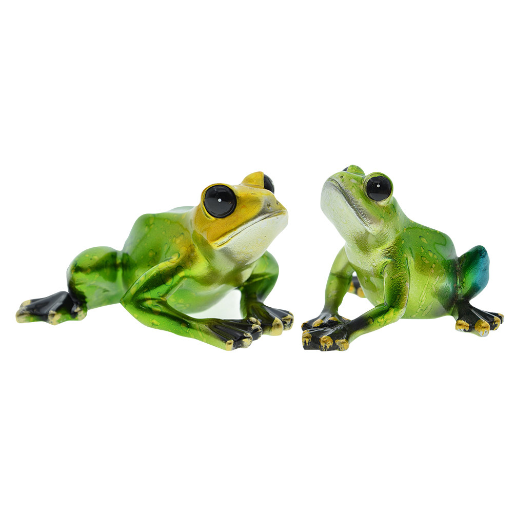 1Pair Frog-Shape Resin Ornamen - Bonsai Garden Layout 评论和价格