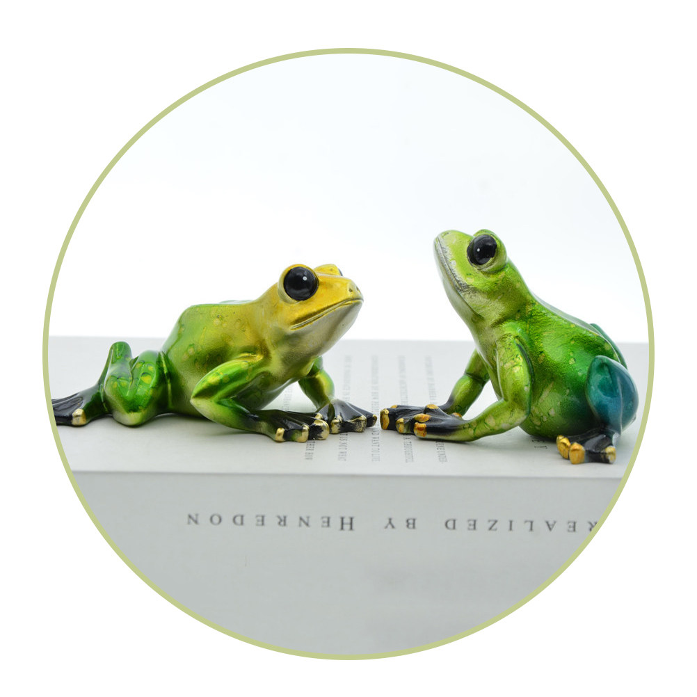 1Pair Frog-Shape Resin Ornamen - Bonsai Garden Layout 评论和价格