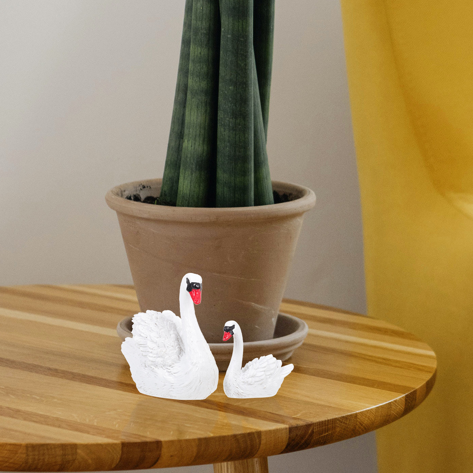 1Pair Creative Swan Shape Resi - Bonsai Garden Layout 评论和价格