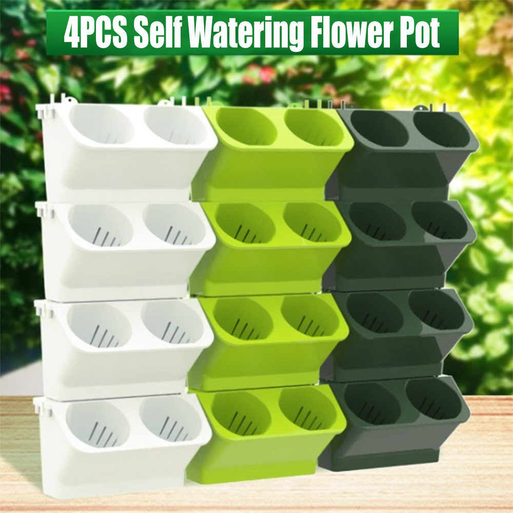 4 pcs Self Watering Flower Pot - Bonsai Vertical Garden 评论和价格