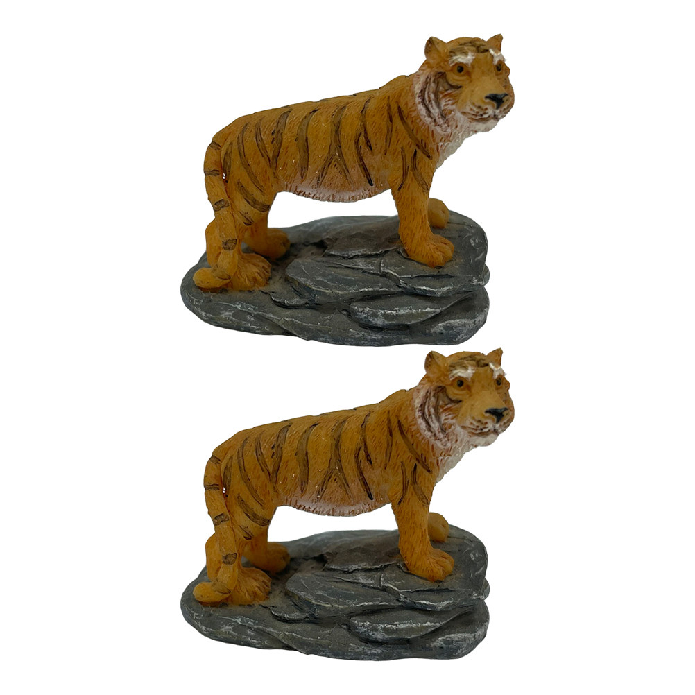 2Pcs Tiger Shape Resin Ornamen - Bonsai Garden Layout 评论和价格