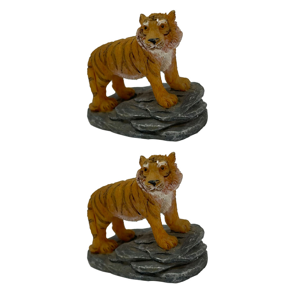 2Pcs Tiger Shape Resin Ornamen - Bonsai Garden Layout 评论和价格