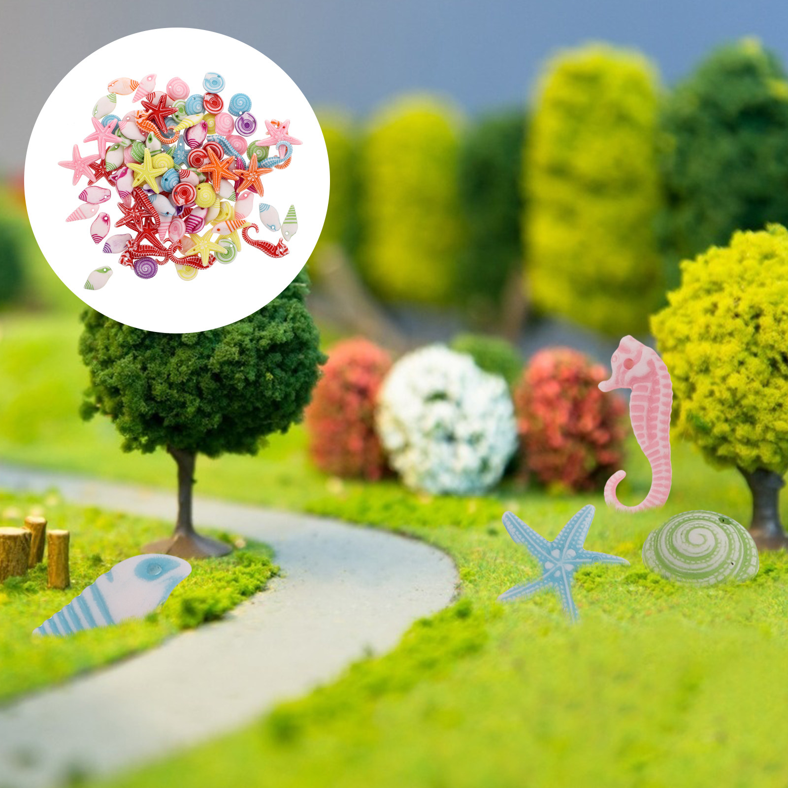 100Pcs Marine Animals Ornament - Bonsai Garden Layout 评论和价格